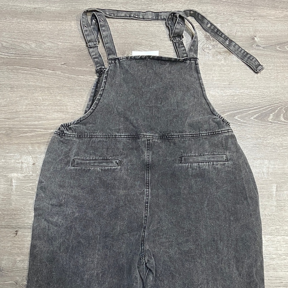Gray Denim Overalls - Picture 4 of 4